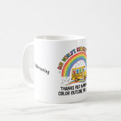 Rainbow Bus Crayons Worlds Greatest Teacher Koffiemok (Voorkant links)