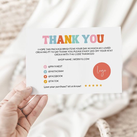 Rainbow Business Carte de remerciements