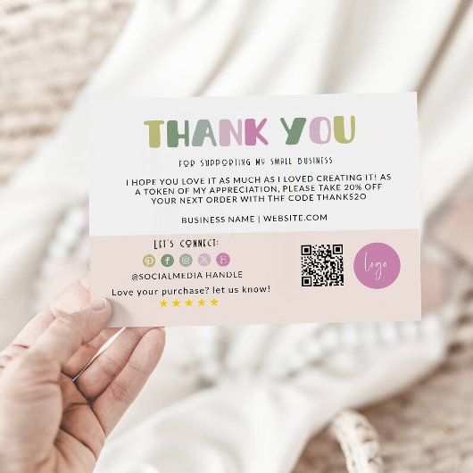 Rainbow Business Carte de remerciements