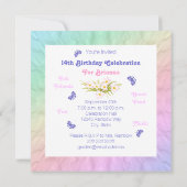 Rainbow Butterflies 14e verjaardag Kaart (Achterkant)