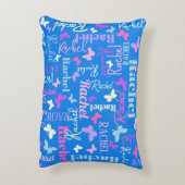 Rainbow butterflies aangepaste naam sky blue Rache Accent Kussen (Achterkant (Verticaal))
