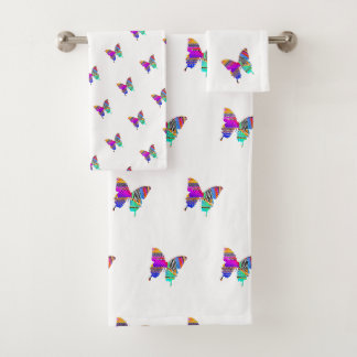 Rainbow Butterflies Bath Towel Set Bad Handdoek