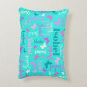 Rainbow butterflies douanenaam aqua Isobel Accent Kussen (Achterkant (Verticaal))