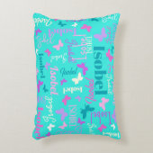 Rainbow butterflies douanenaam aqua Isobel Accent Kussen (Voorkant(Verticaal))