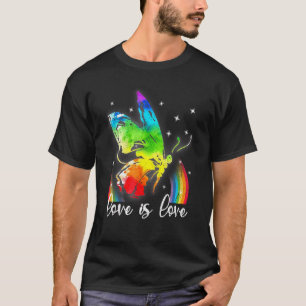 Rainbow Butterflies Gay Pride LGBT Maand Liefde Is T-shirt