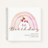 Rainbow Butterflies Pastel Pinks Livre d'or (Devant)