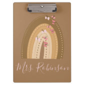 Rainbow Butterflies Script Teachers Name Klembord (Voorkant)