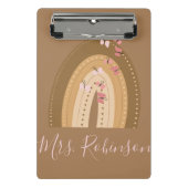 Rainbow Butterflies Script Teachers Name Mini Klembord (Voorkant)