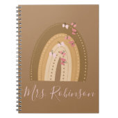 Rainbow Butterflies Script Teachers Name Notitiebo Notitieboek (Voorkant)