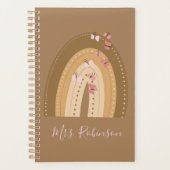 Rainbow Butterflies Script Teachers Name Planner (Voorkant)