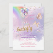 Rainbow Butterfly Baby shower Invitation Kaart (Voorkant)