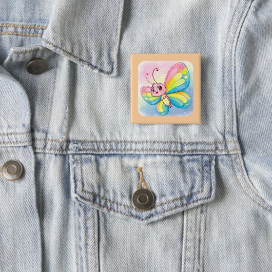Rainbow Butterfly Button (In situ)