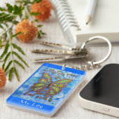 Rainbow Butterfly Diabetes Sleutelhanger (2 sided) (Voorkant Rechts)