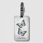 Rainbow Butterfly Floral Bagagelabel (Voorkant (verticaal))