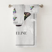 Rainbow Butterfly Floral Bath Towel Set Bad Handdoek (Insitu)