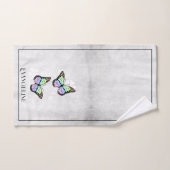 Rainbow Butterfly Floral Bath Towel Set Bad Handdoek (Handdoek)