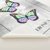 Rainbow Butterfly Floral, gepersonaliseerd Sherpa Deken (3/4)