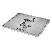 Rainbow Butterfly Floral, gepersonaliseerd Snijplank (Hoek)
