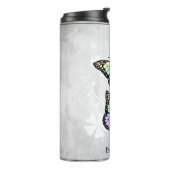 Rainbow Butterfly Floral, gepersonaliseerd Thermosbeker (Gedraaid links)