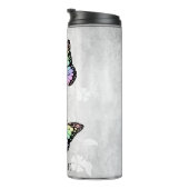 Rainbow Butterfly Floral, gepersonaliseerd Thermosbeker (Geroteerd rechts)