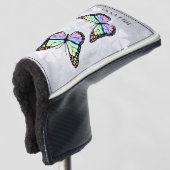 Rainbow Butterfly Floral Golf Head Hoesje Golfheadcover (3/4 voorkant)
