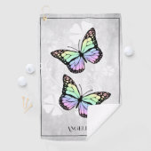 Rainbow Butterfly Floral Golf Towel Golfhanddoek (Insitu)