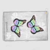 Rainbow Butterfly Floral Golf Towel Golfhanddoek (Horizontaal)