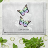 Rainbow Butterfly Floral Kitchen Towel Theedoek (Gevouwen)