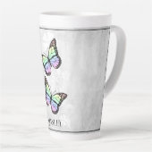 Rainbow Butterfly Floral Personalized Latte Mok (Rechterhoek)