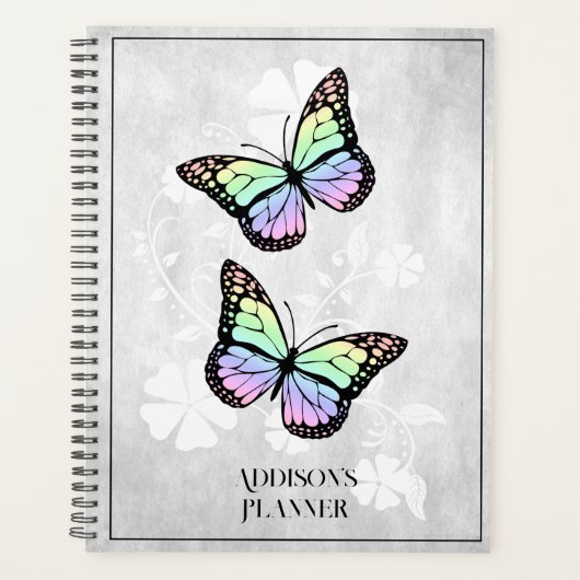 Rainbow Butterfly Floral Planner (Voorkant)