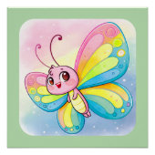 Rainbow Butterfly Glossy Poster Perfect Poster (Voorkant)