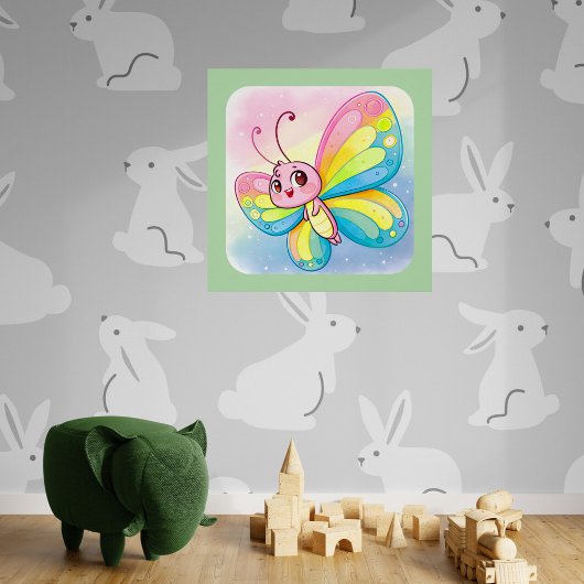Rainbow Butterfly Glossy Poster Perfect Poster