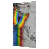 Rainbow Butterfly Grey Black Pattern Print Klembord (Links)