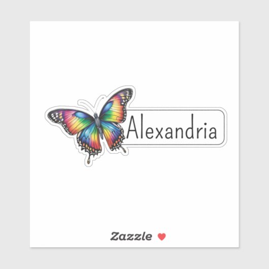 Rainbow Butterfly ID Sticker (Vel)