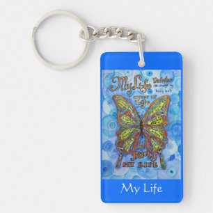 Rainbow Butterfly Inspirerend Diabetes Sleutelhang Sleutelhanger