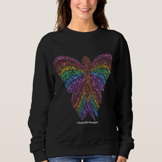 Rainbow Butterfly (levendig) - Sweatshirt voor dam (Voorkant)