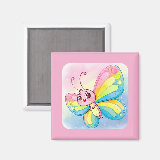 Rainbow Butterfly Magnet Magneet (Voorkant / Achterkant)