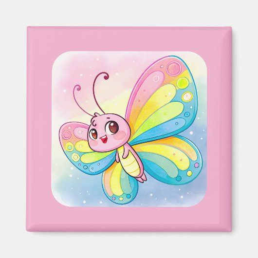 Rainbow Butterfly Magnet Magneet (Voorkant)