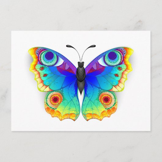 Rainbow Butterfly Peacock Eye Advieskaart (Voorkant)