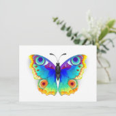 Rainbow Butterfly Peacock Eye Advieskaart (Staand voorkant)