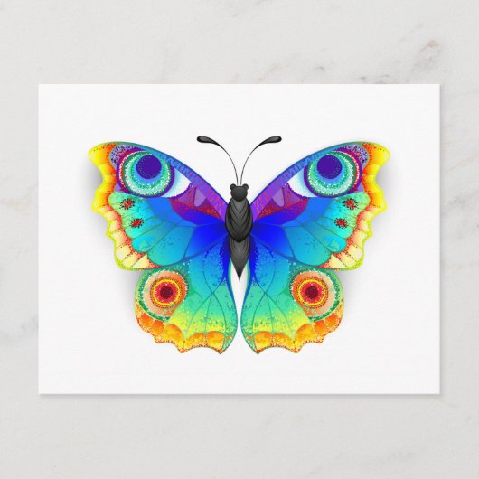 Rainbow Butterfly Peacock Eye Advieskaart (Voorkant)