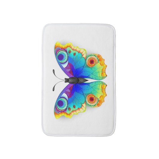 Rainbow Butterfly Peacock Eye Badmat (Voorkant Verticaal)