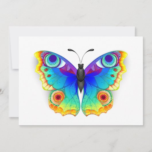 Rainbow Butterfly Peacock Eye Bedankkaart (Voorkant)