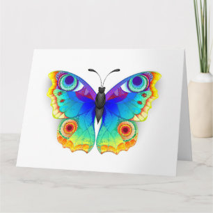 Rainbow Butterfly Peacock Eye Bedankkaart