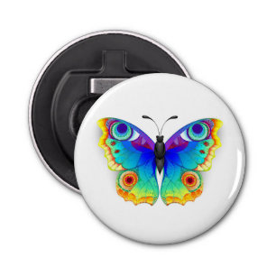 Rainbow Butterfly Peacock Eye Button Flesopener