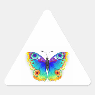 Rainbow Butterfly Peacock Eye Driehoek Sticker