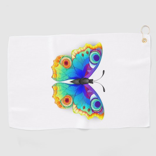 Rainbow Butterfly Peacock Eye Golfhanddoek (Horizontaal)