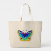 Rainbow Butterfly Peacock Eye Grote Tote Bag (Achterkant)