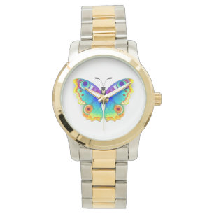 Rainbow Butterfly Peacock Eye Horloge