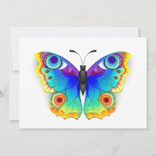 Rainbow Butterfly Peacock Eye Kaart (Voorkant)